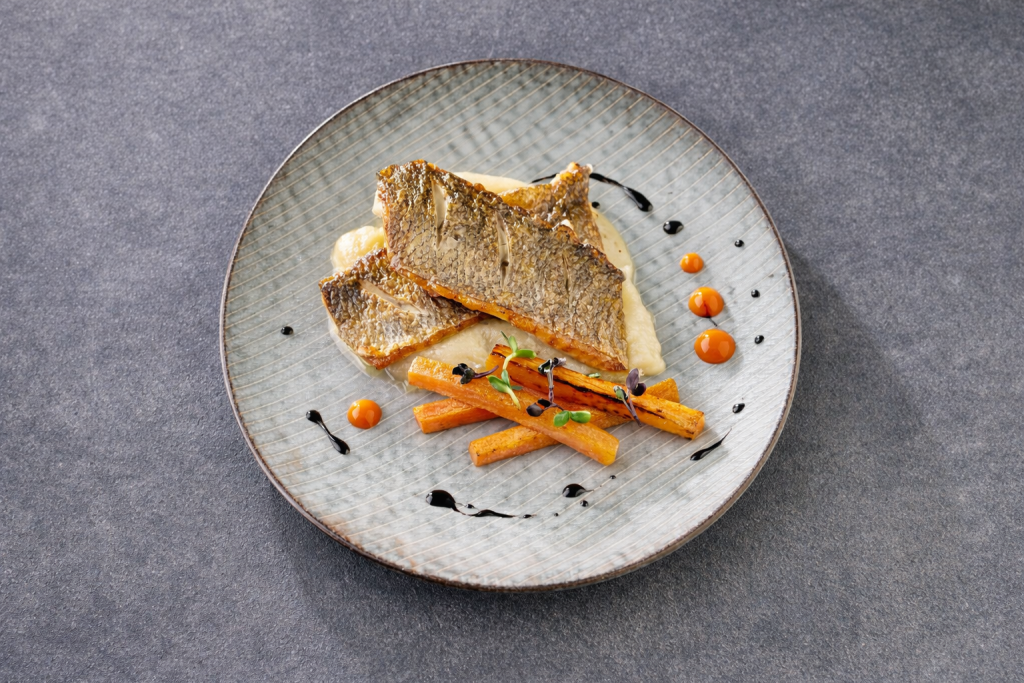 Branzino on roasted carrot