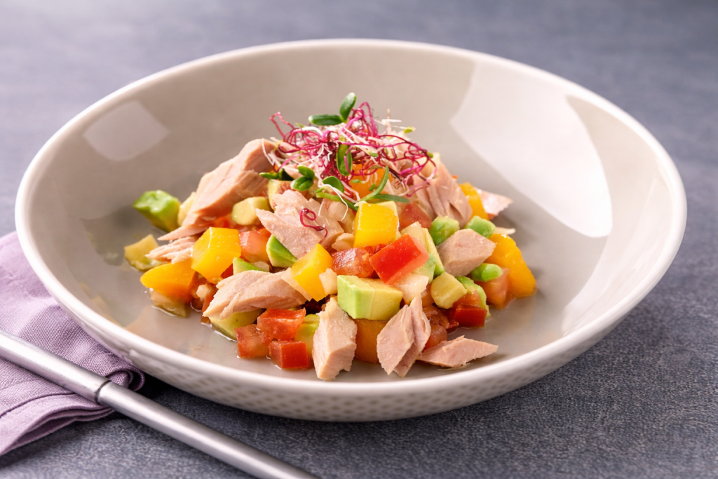 Tuna, apricot, and avocado tartare