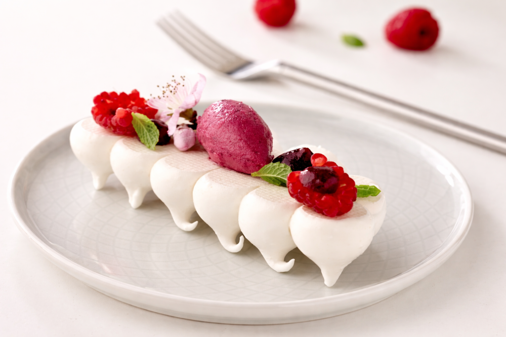 Parfe s višnjama na meringi